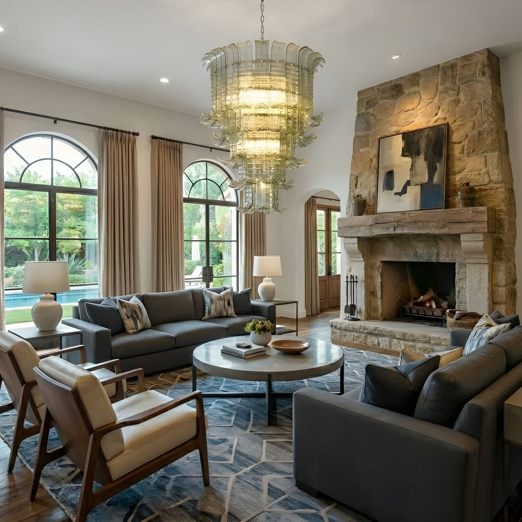 Cascade Glass Green Chandelier Glass lighting by Bling Lighting Studio