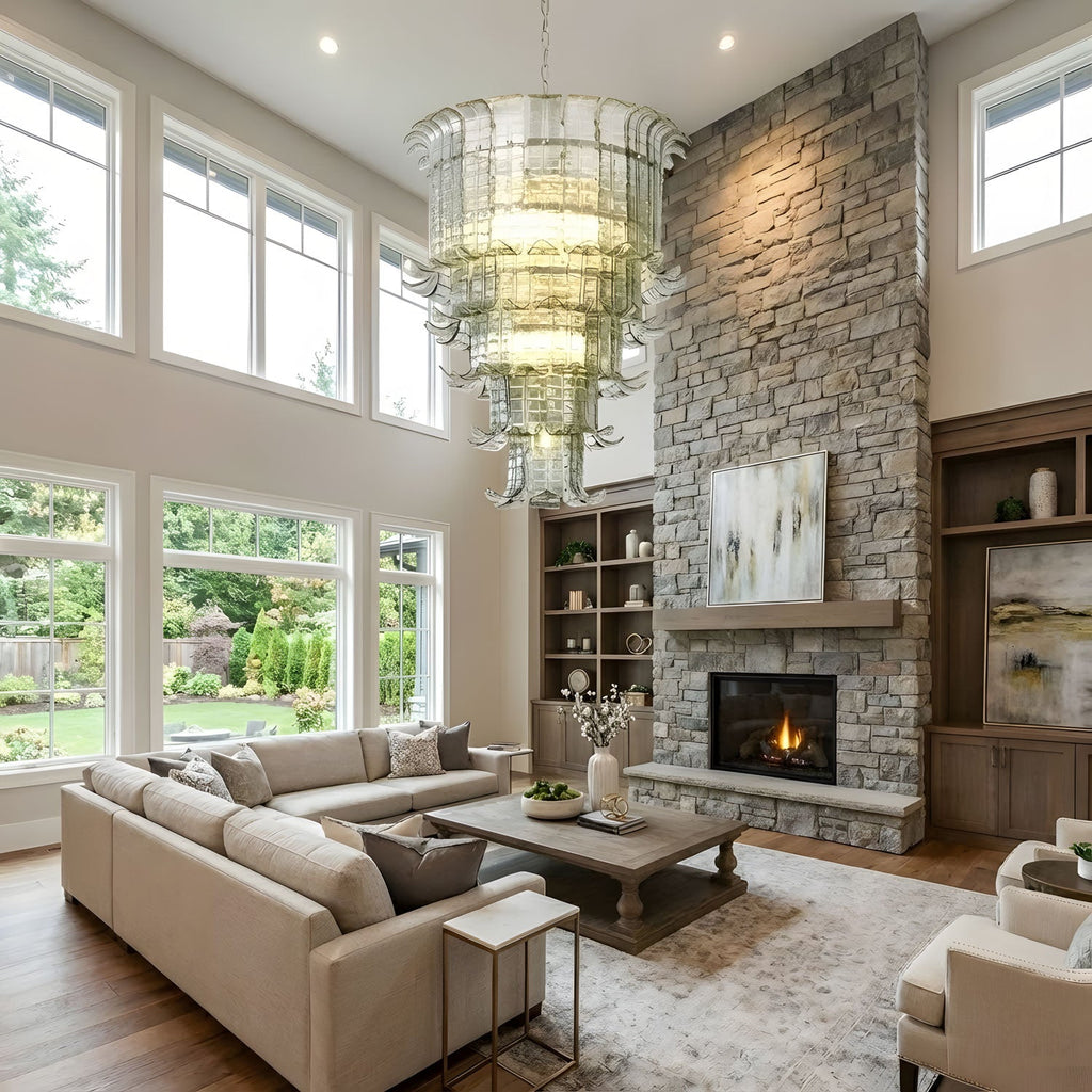 Cascade Glass Green Chandelier Glass lighting by Bling Lighting Studio