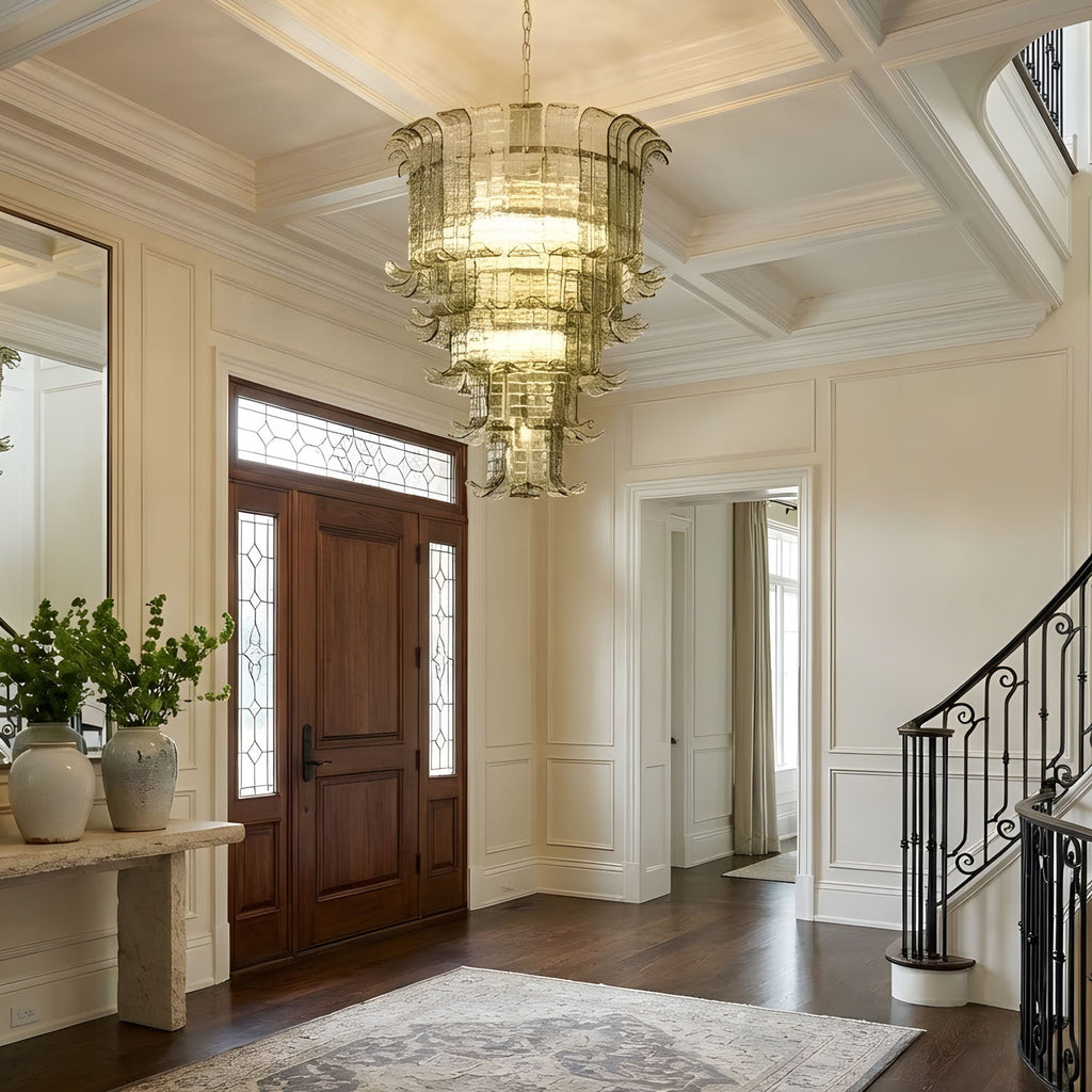 Cascade Glass Green Chandelier Glass lighting by Bling Lighting Studio
