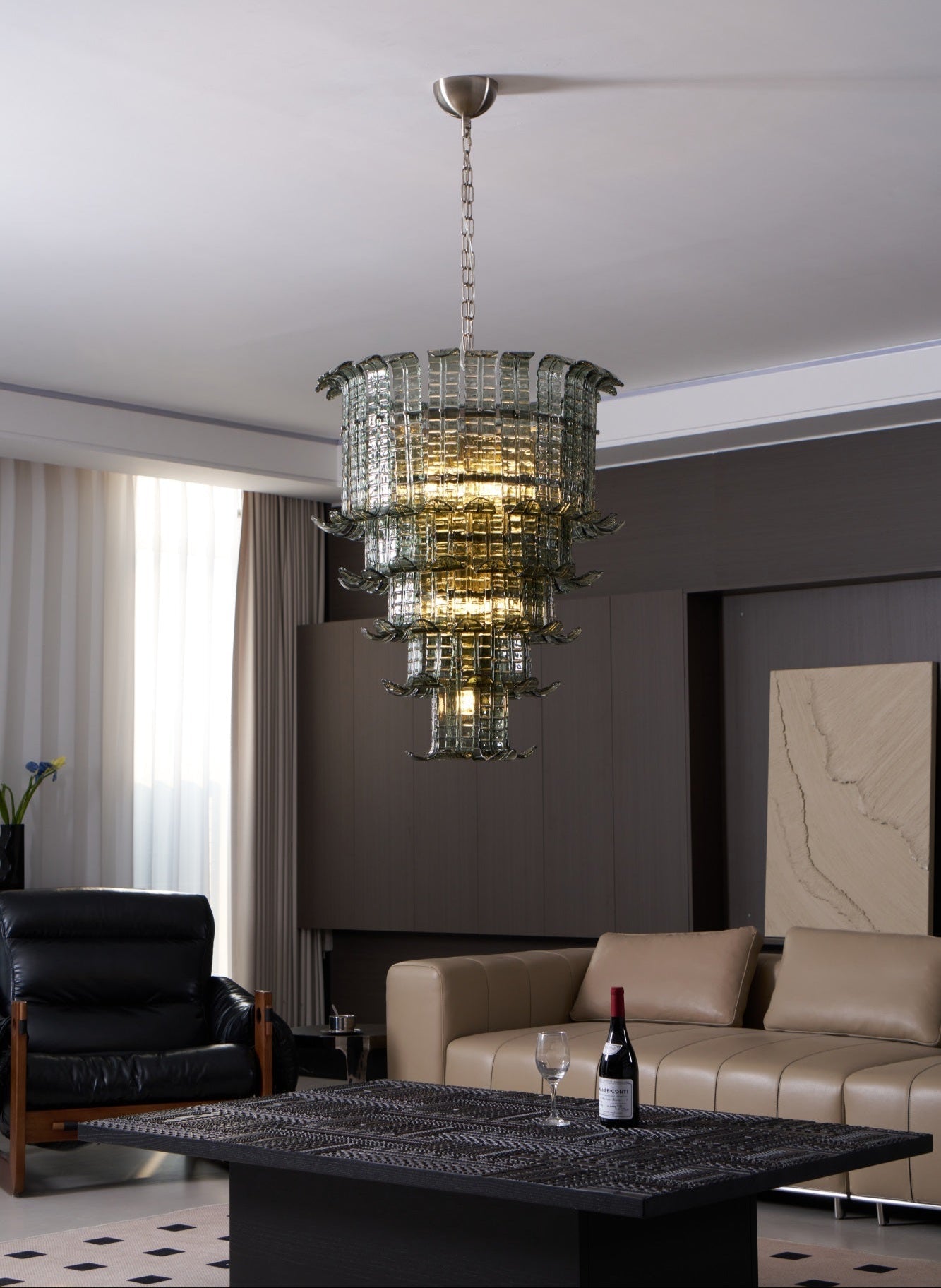 Cascade Glass Green Chandelier Glass lighting by Bling Lighting Studio