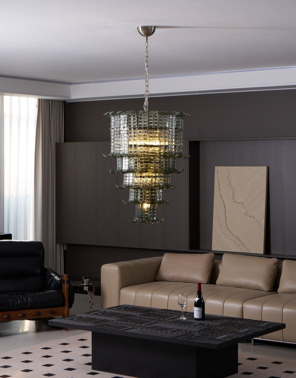 Cascade Glass Green Chandelier Glass lighting by Bling Lighting Studio