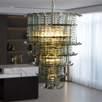 Cascade Glass Green Chandelier Glass lighting by Bling Lighting Studio