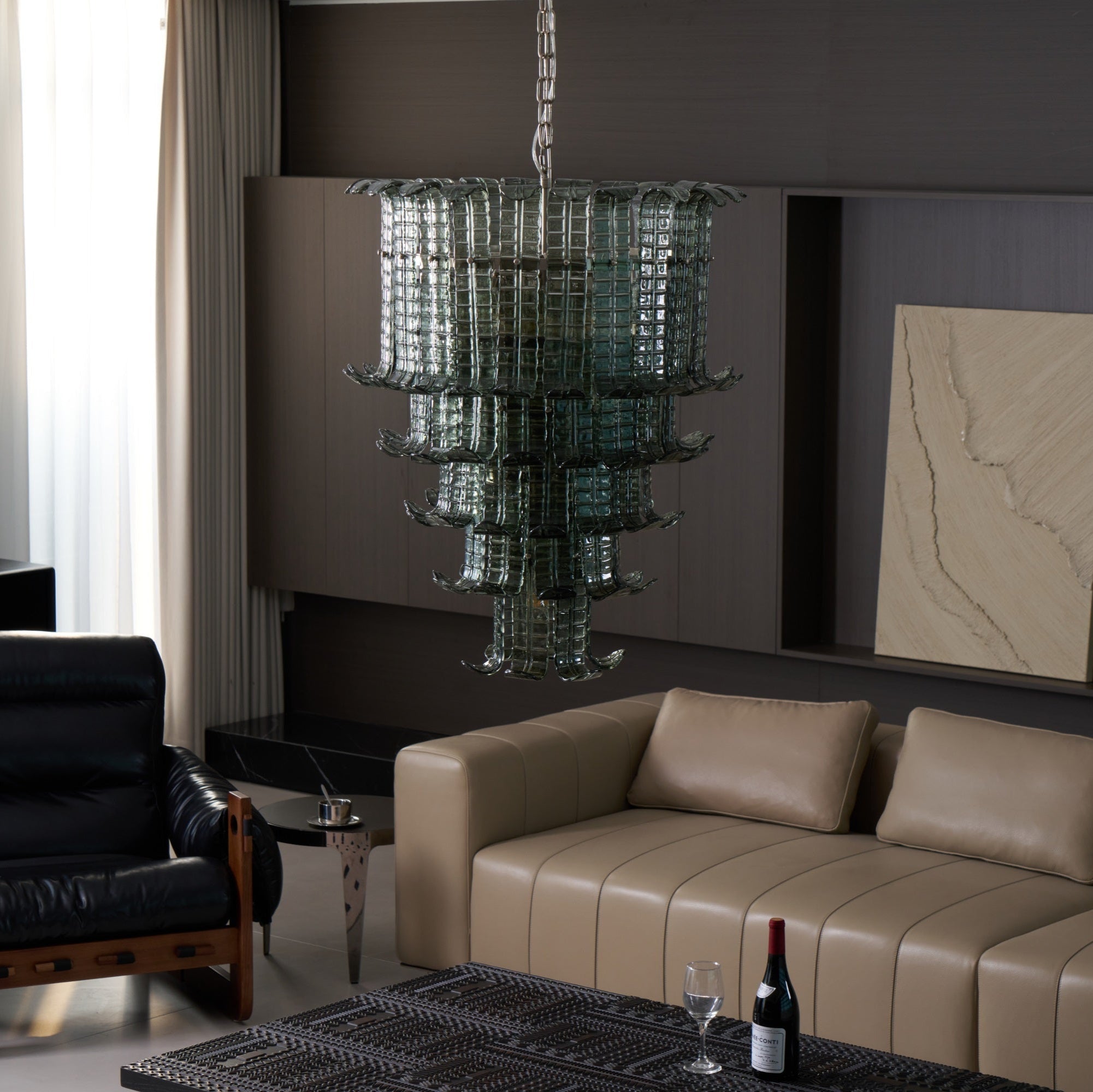 Cascade Glass Green Chandelier Glass lighting by Bling Lighting Studio