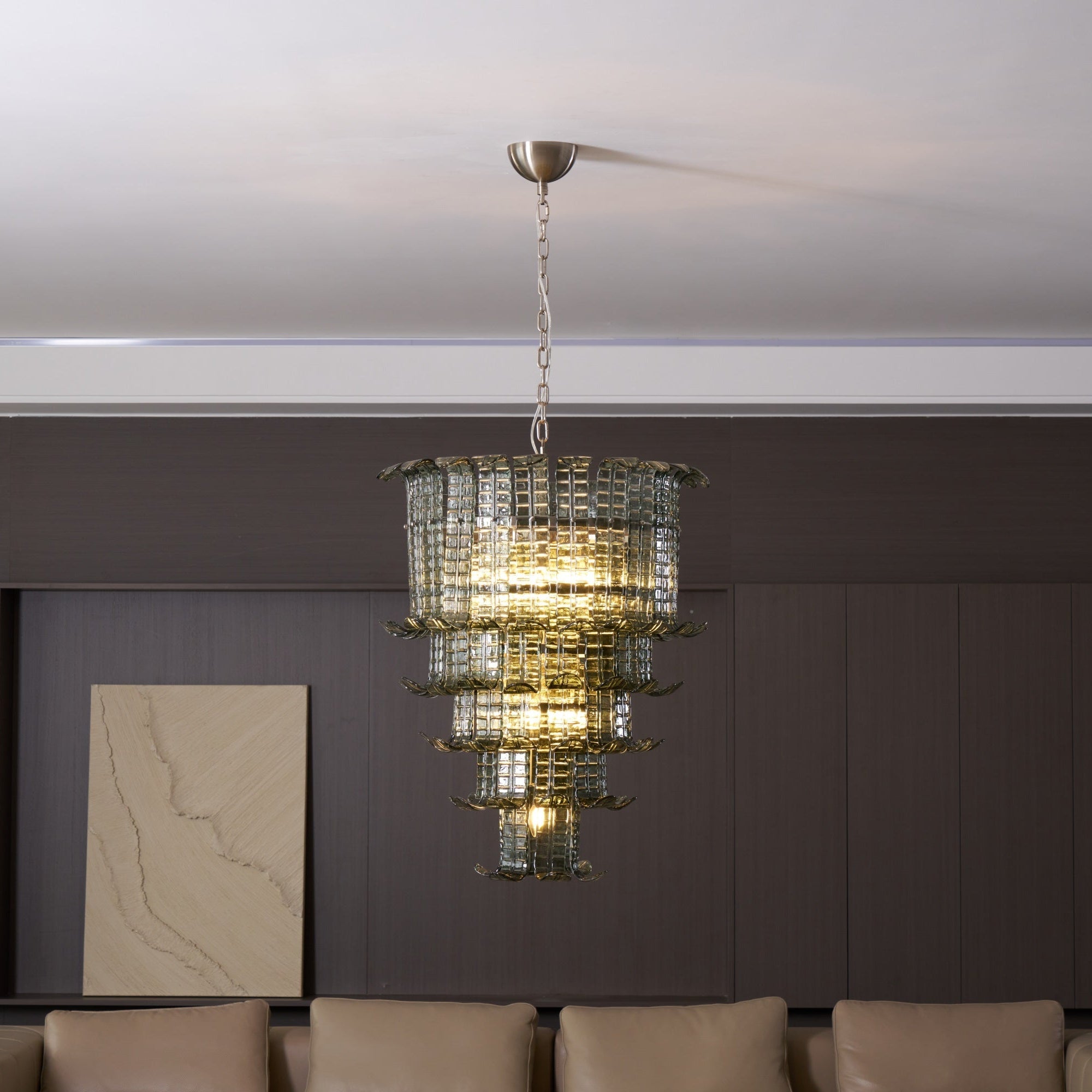 Cascade Glass Green Chandelier Glass lighting by Bling Lighting Studio