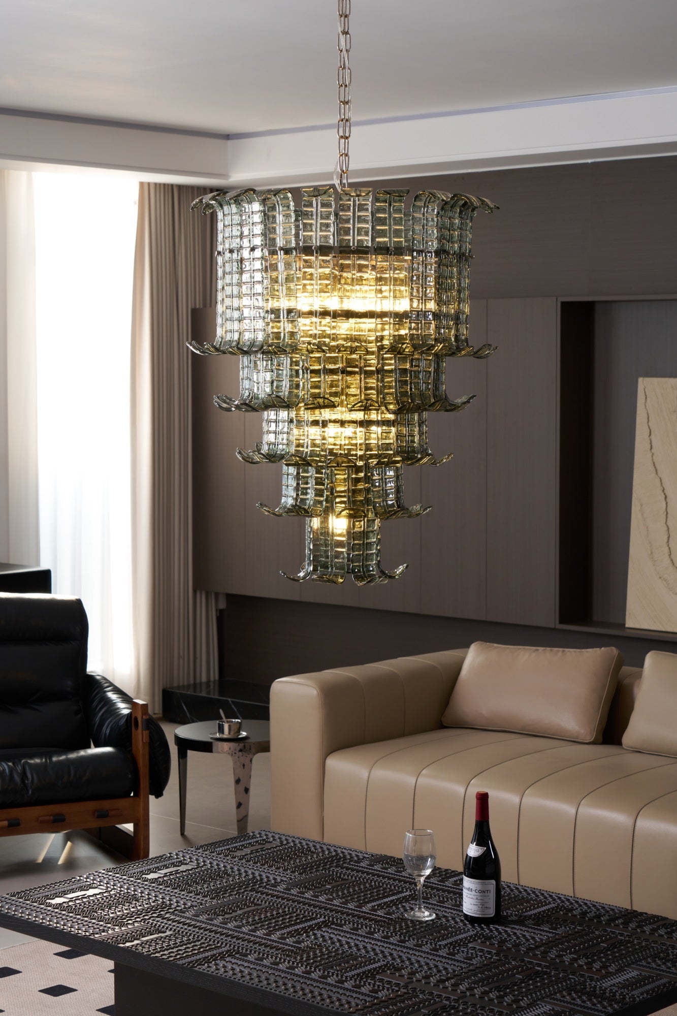 Cascade Glass Green Chandelier Glass lighting by Bling Lighting Studio