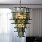 Cascade Glass Green Chandelier Glass lighting by Bling Lighting Studio