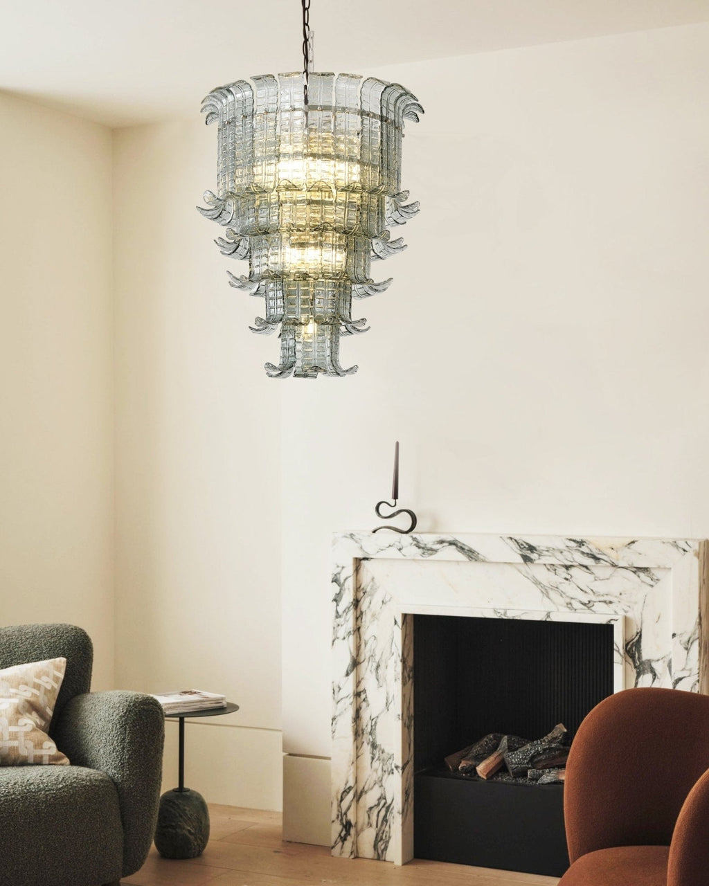 Cascade Glass Green Chandelier Glass lighting by Bling Lighting Studio