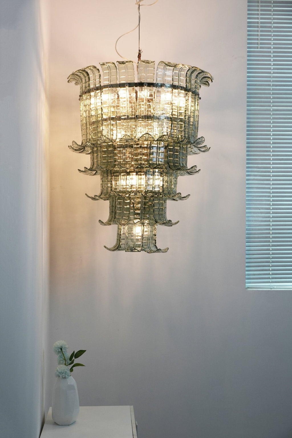 Cascade Glass Green Chandelier Glass lighting by Bling Lighting Studio