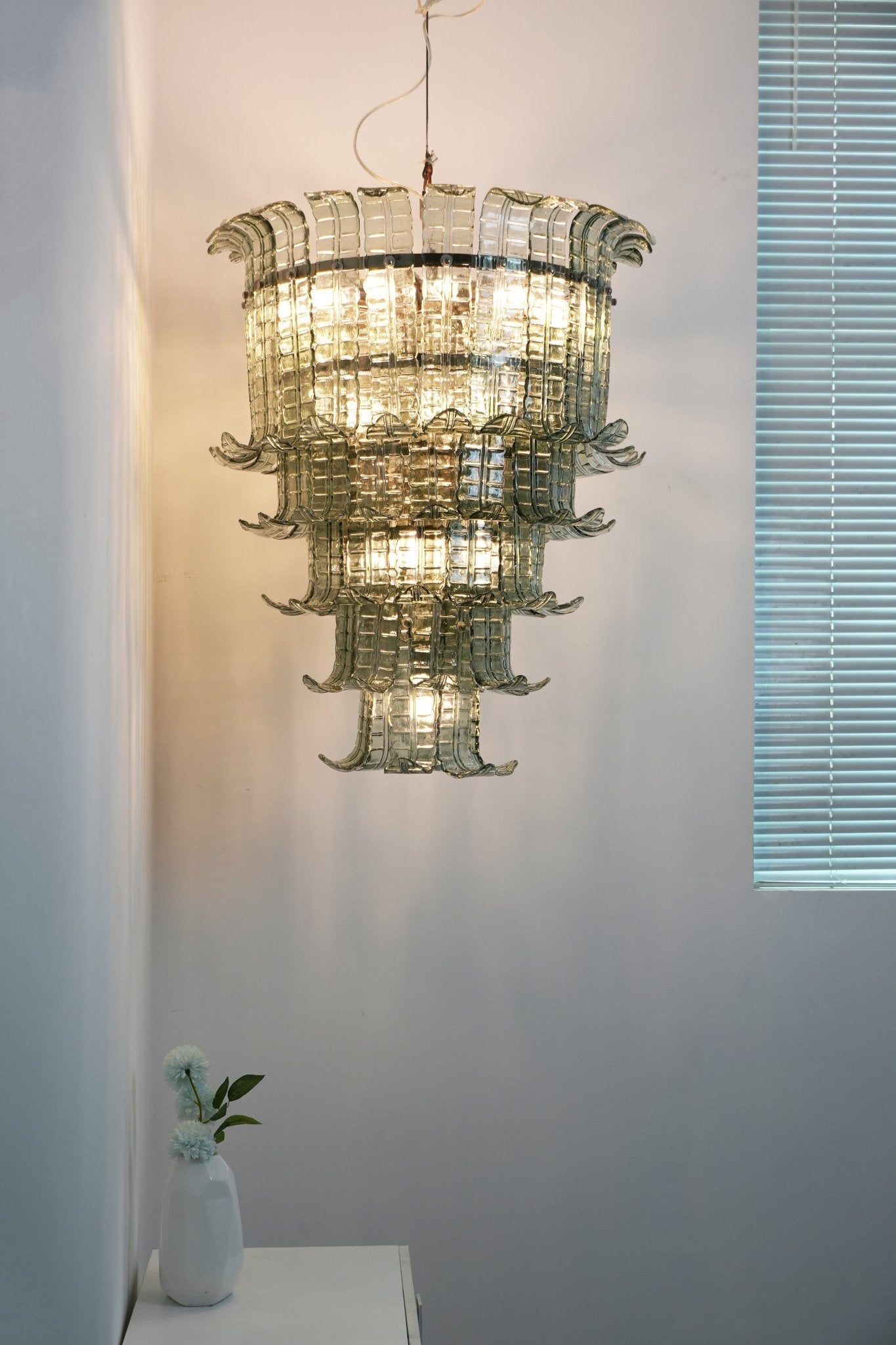 Cascade Glass Green Chandelier Glass lighting by Bling Lighting Studio