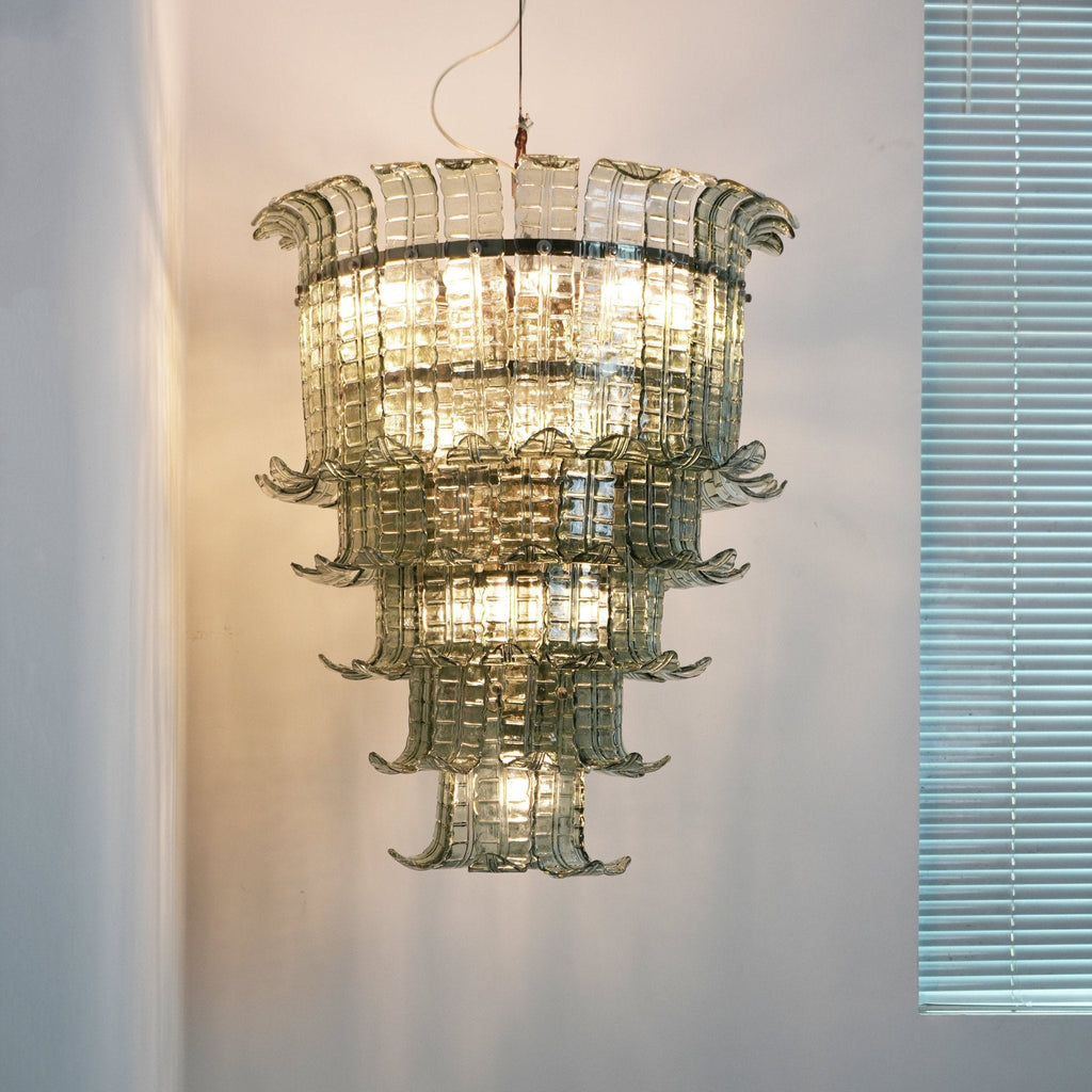 Cascade Glass Green Chandelier Glass lighting by Bling Lighting Studio