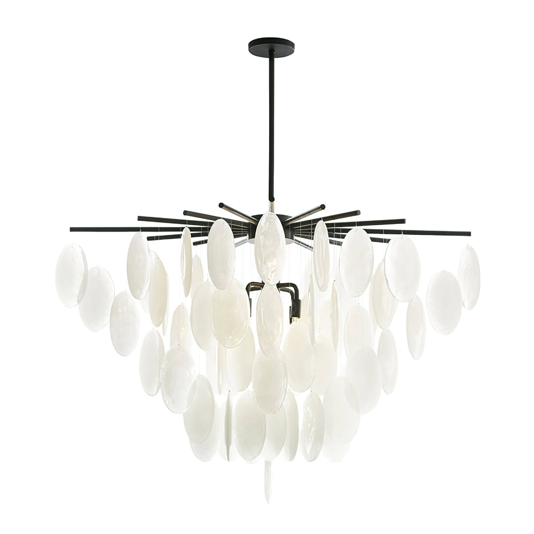 Luxury Cascading Selenite Disc Chandelier by Bling Lighting Studio