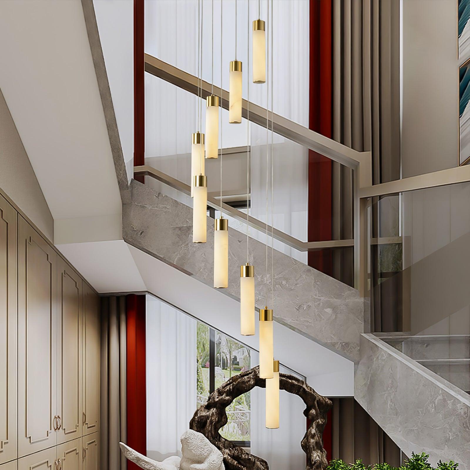 Luminous Alabaster Waterfall Chandelier material and finish detail