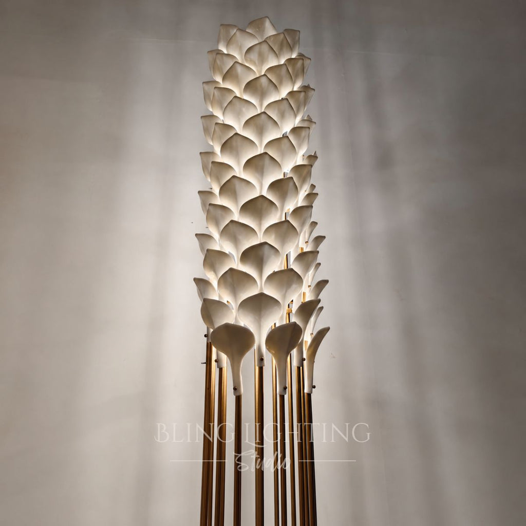 Ceramic Leaf Sculptural Floor Lamp by Bling Lighting Studio