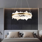 Spain Alabaster Brass Indoor Chandelier Lighting by Bling Lighting Studio