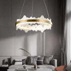 Spain Alabaster Brass Indoor Chandelier Lighting by Bling Lighting Studio