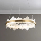 Spain Alabaster Brass Indoor Chandelier Lighting by Bling Lighting Studio