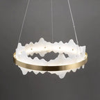 Spain Alabaster Brass Indoor Chandelier Lighting by Bling Lighting Studio