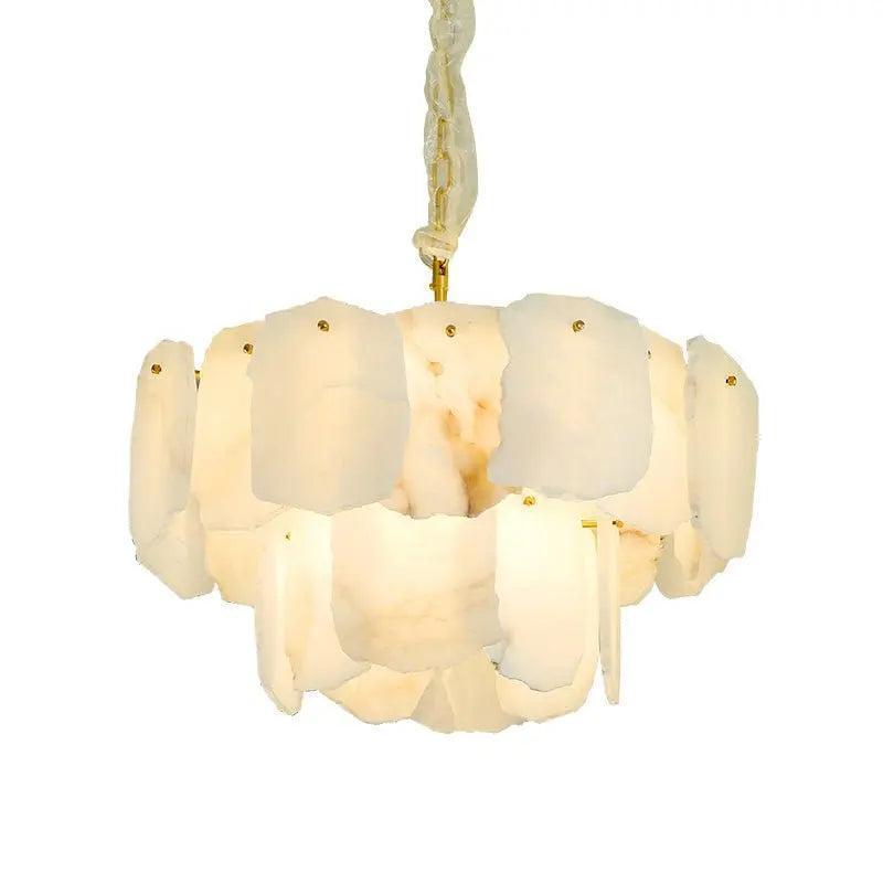 Spain Alabaster Flake Modern Living Room Chandeliers by Bling Lighting Studio