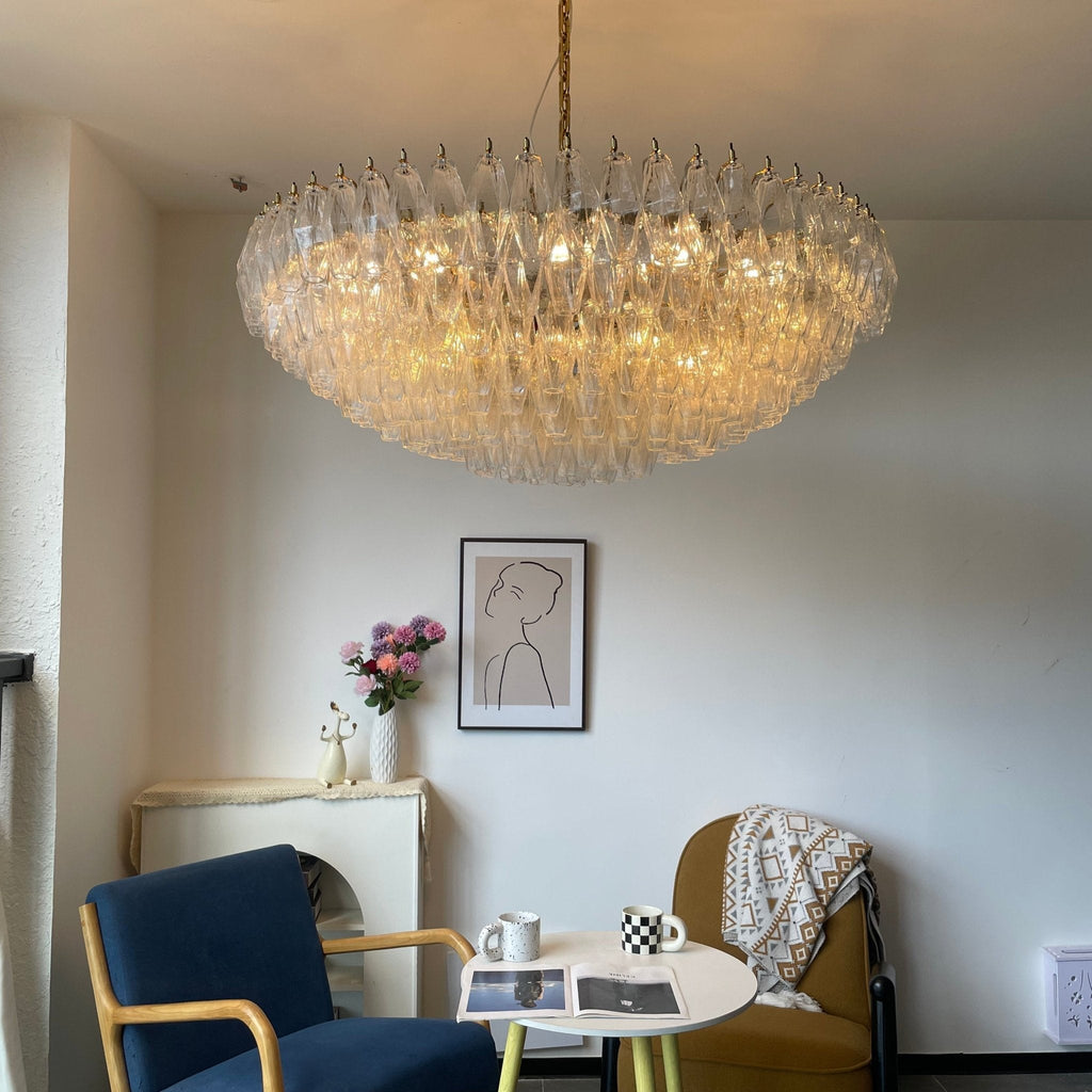 Modern Clear Sorrento Chandelier material and finish detail