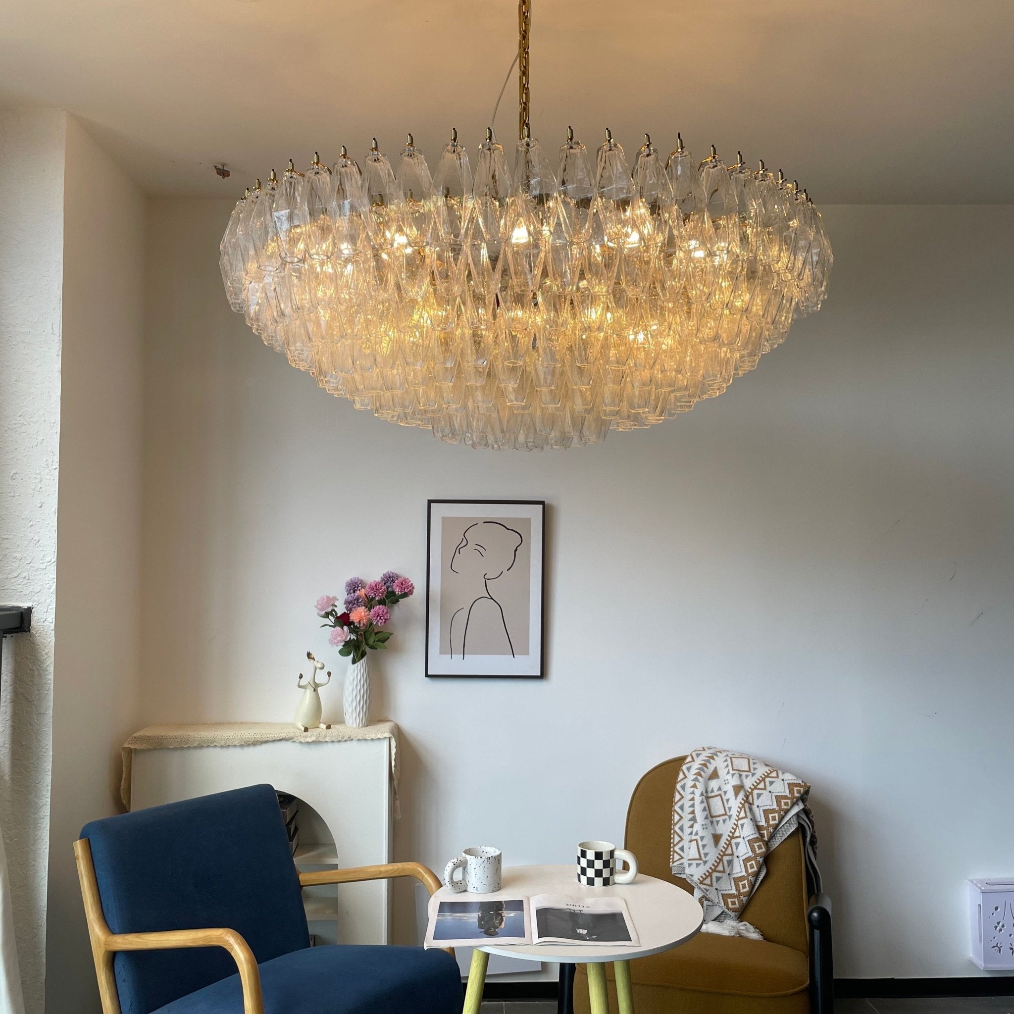 Modern Clear Sorrento Chandelier material and finish detail
