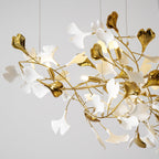 Gold White Leaves Combination Gingko Chandeliers