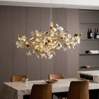 Gold White Leaves Combination Gingko Chandeliers
