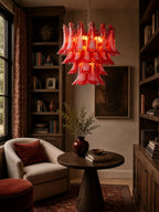 Crimson Glass Petals Chandelier Glass lighting by Bling Lighting Studio