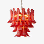 Crimson Glass Petals Chandelier Glass lighting by Bling Lighting Studio
