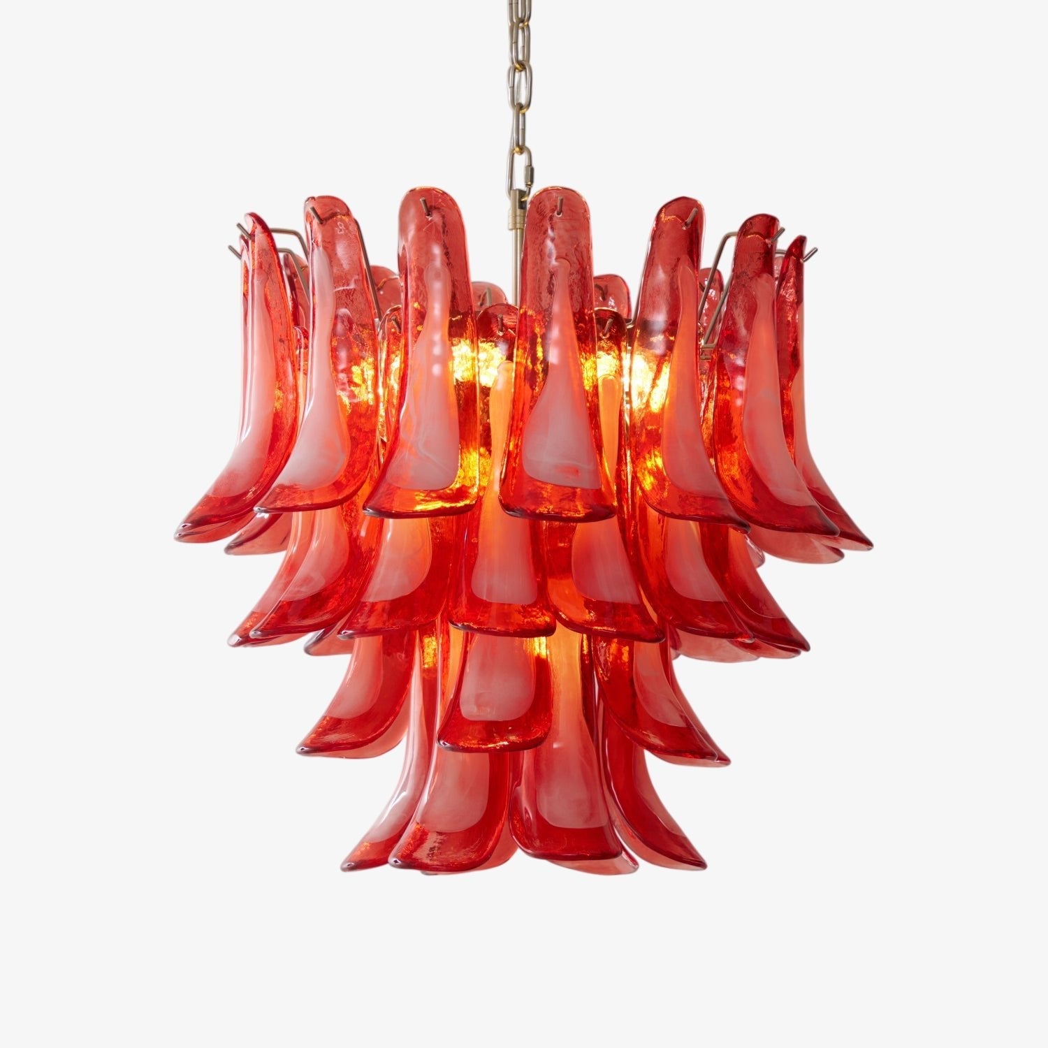 Crimson Glass Petals Chandelier Glass lighting by Bling Lighting Studio