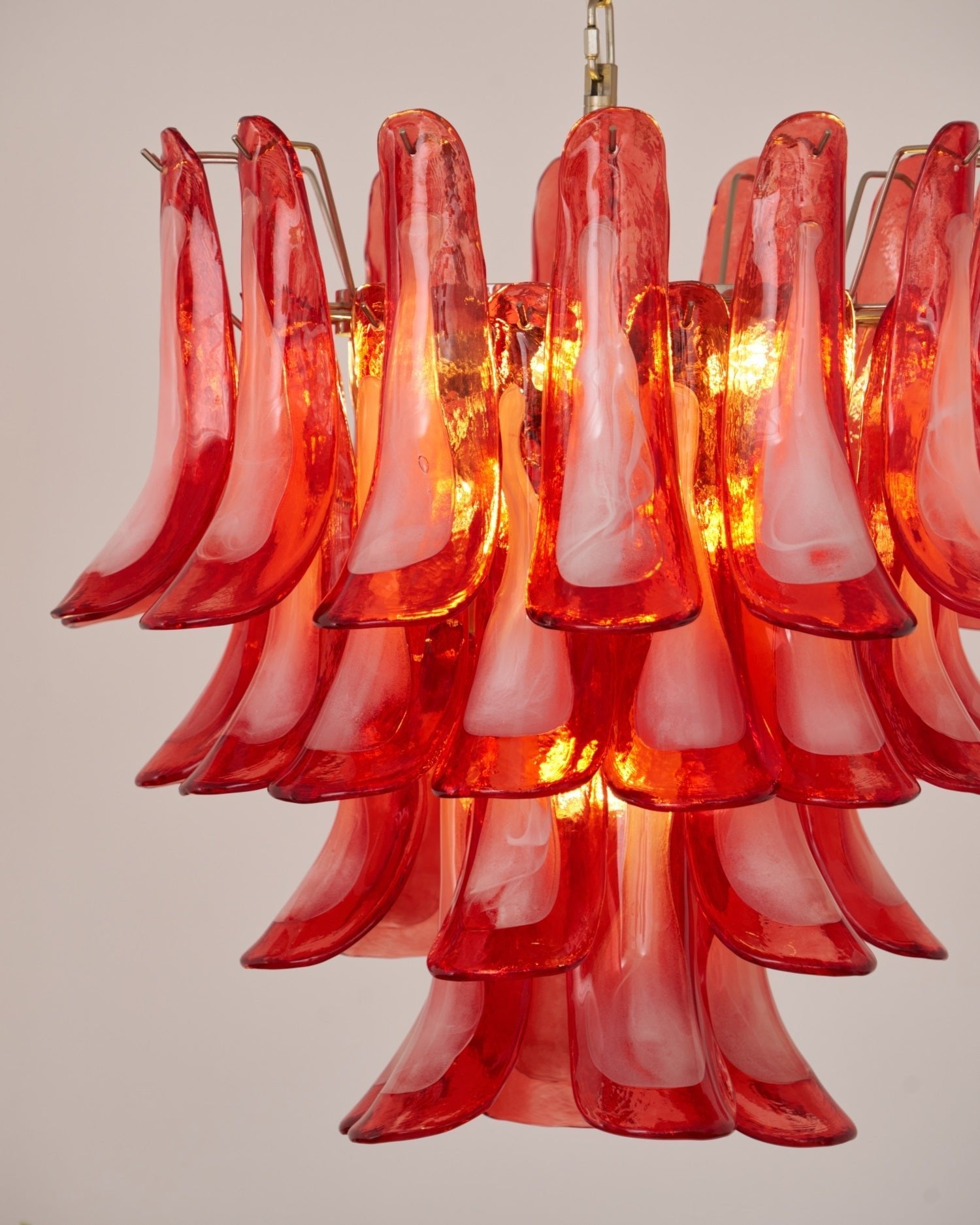 Crimson Glass Petals Chandelier Glass lighting by Bling Lighting Studio