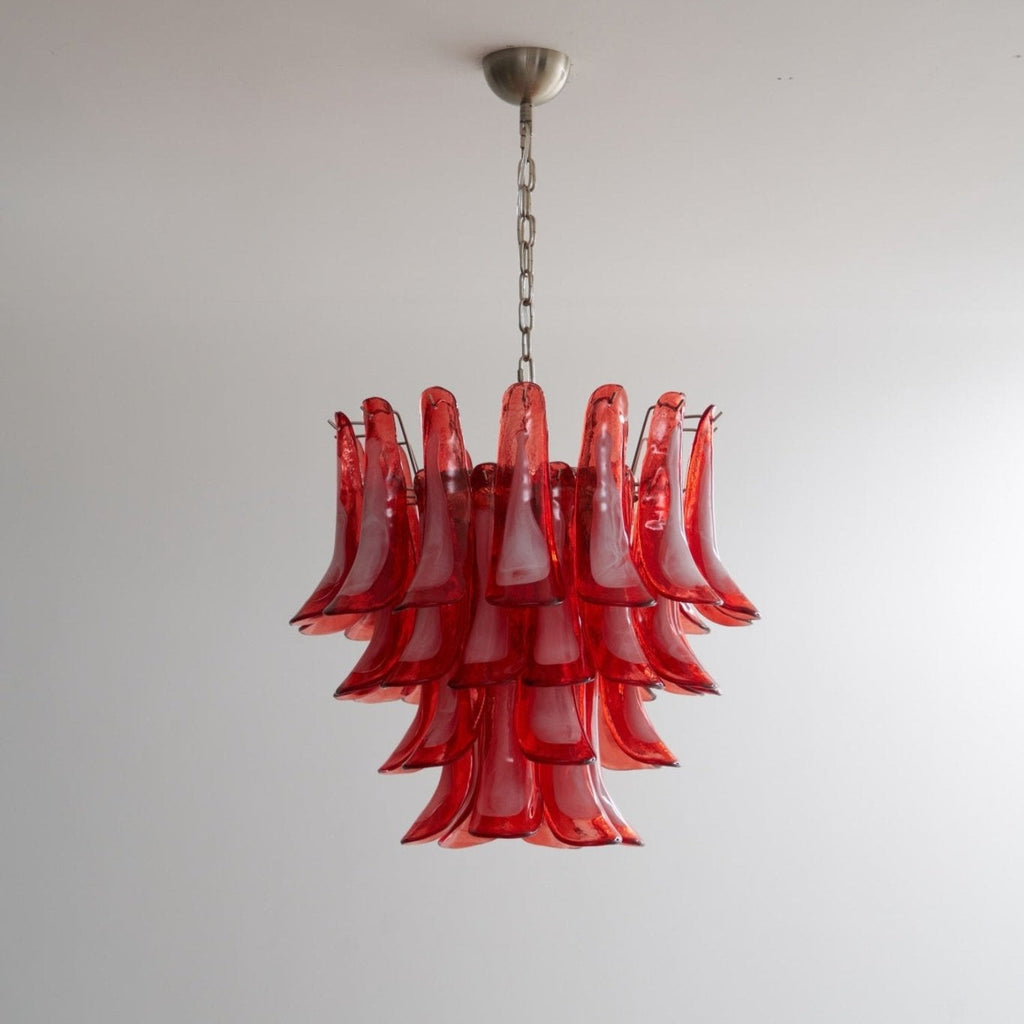 Crimson Glass Petals Chandelier Glass lighting by Bling Lighting Studio
