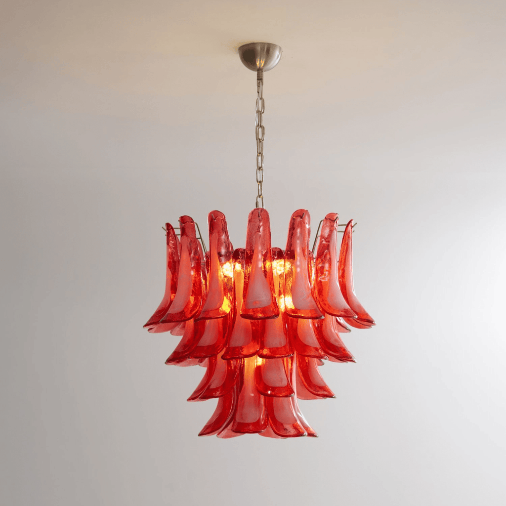 Crimson Glass Petals Chandelier Glass lighting by Bling Lighting Studio
