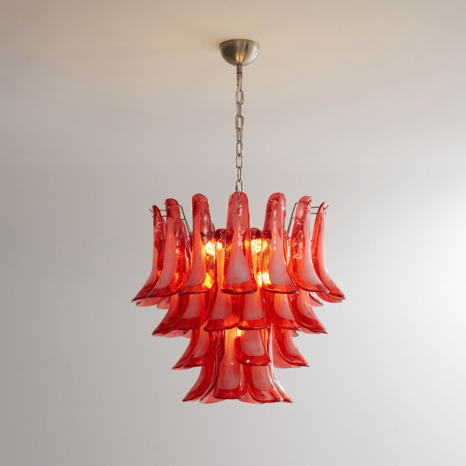 Crimson Glass Petals Chandelier Glass lighting by Bling Lighting Studio