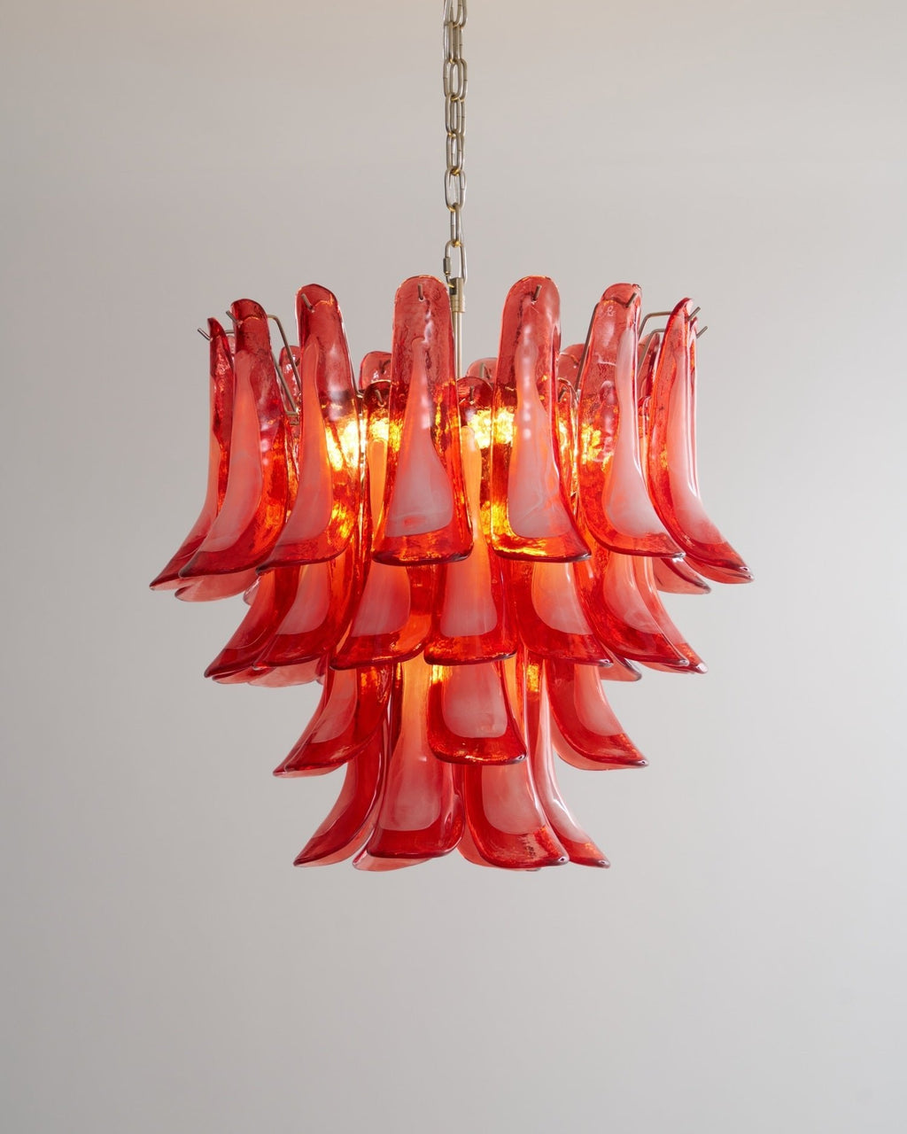 Crimson Glass Petals Chandelier Glass lighting by Bling Lighting Studio
