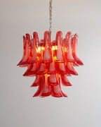 Crimson Glass Petals Chandelier Glass lighting by Bling Lighting Studio