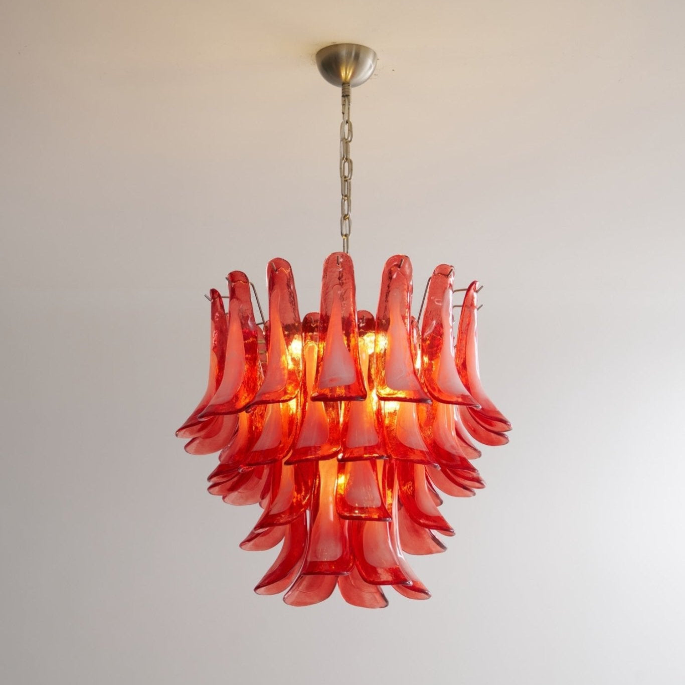 Crimson Glass Petals Chandelier Glass lighting by Bling Lighting Studio