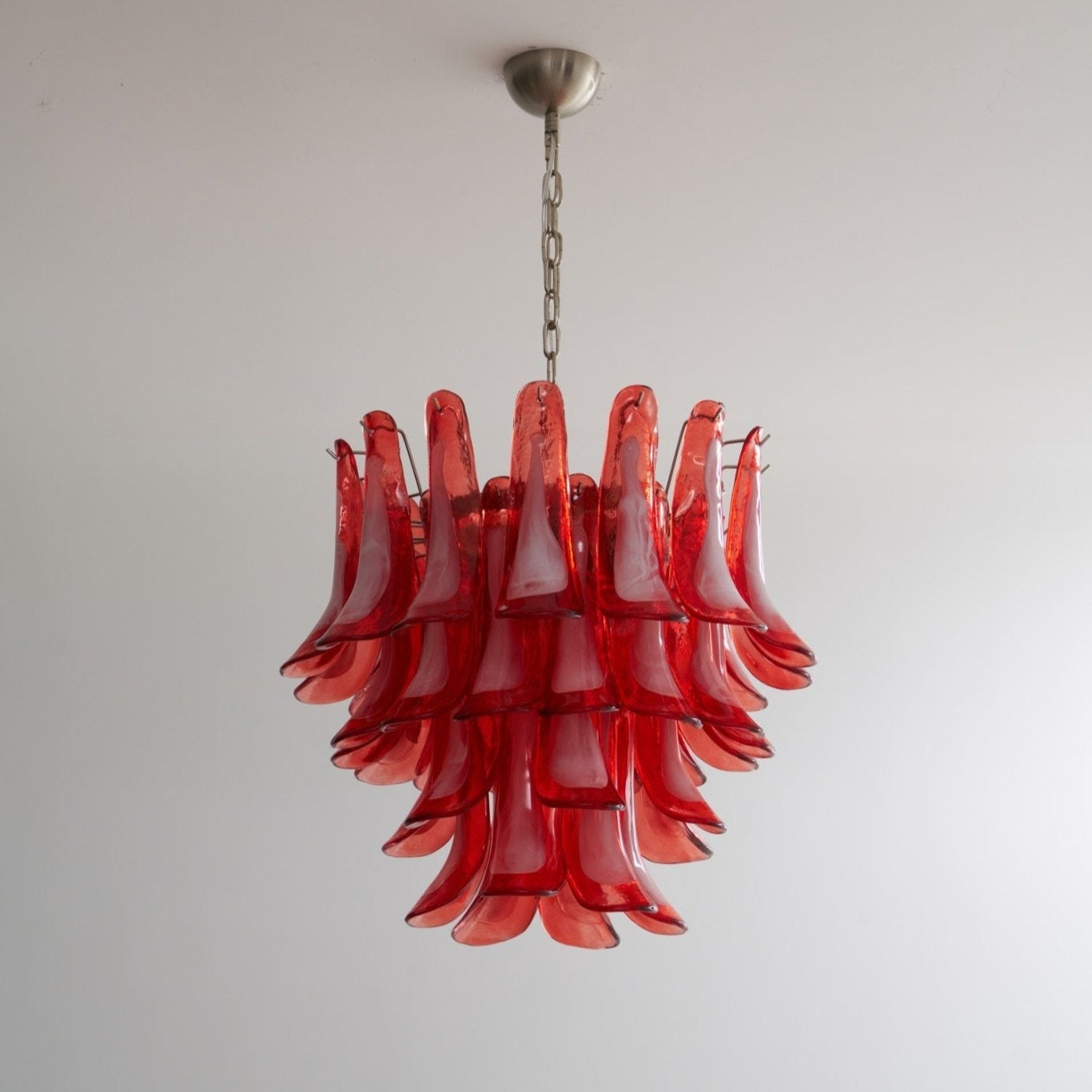 Crimson Glass Petals Chandelier Glass lighting by Bling Lighting Studio