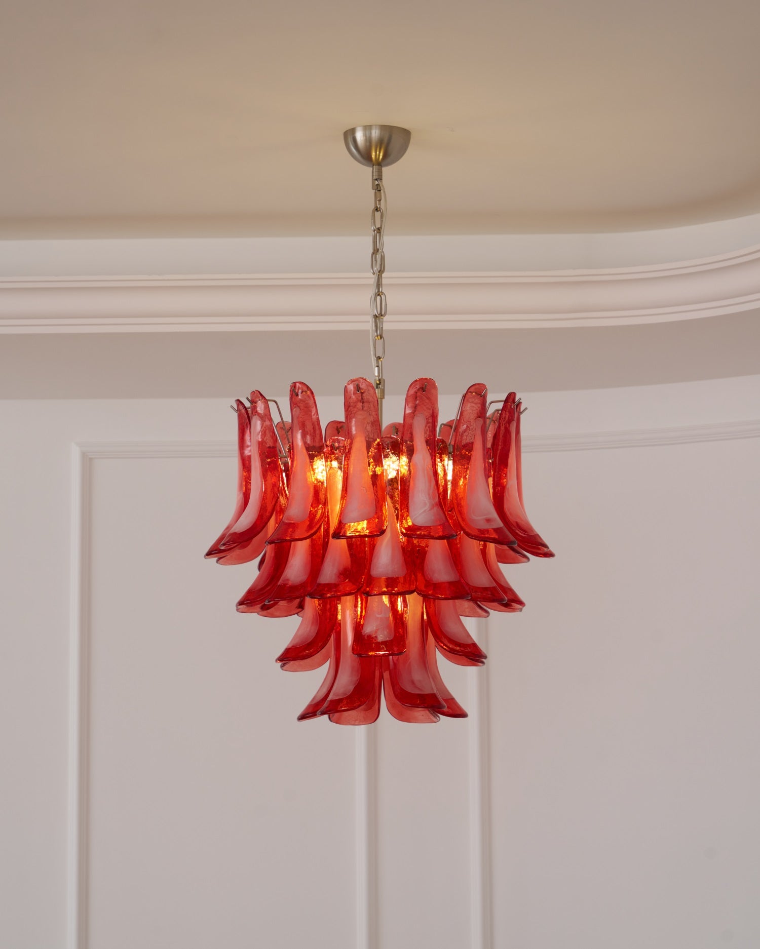 Crimson Glass Petals Chandelier Glass lighting by Bling Lighting Studio