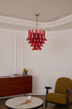 Crimson Glass Petals Chandelier Glass lighting by Bling Lighting Studio