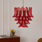 Crimson Glass Petals Chandelier Glass lighting by Bling Lighting Studio