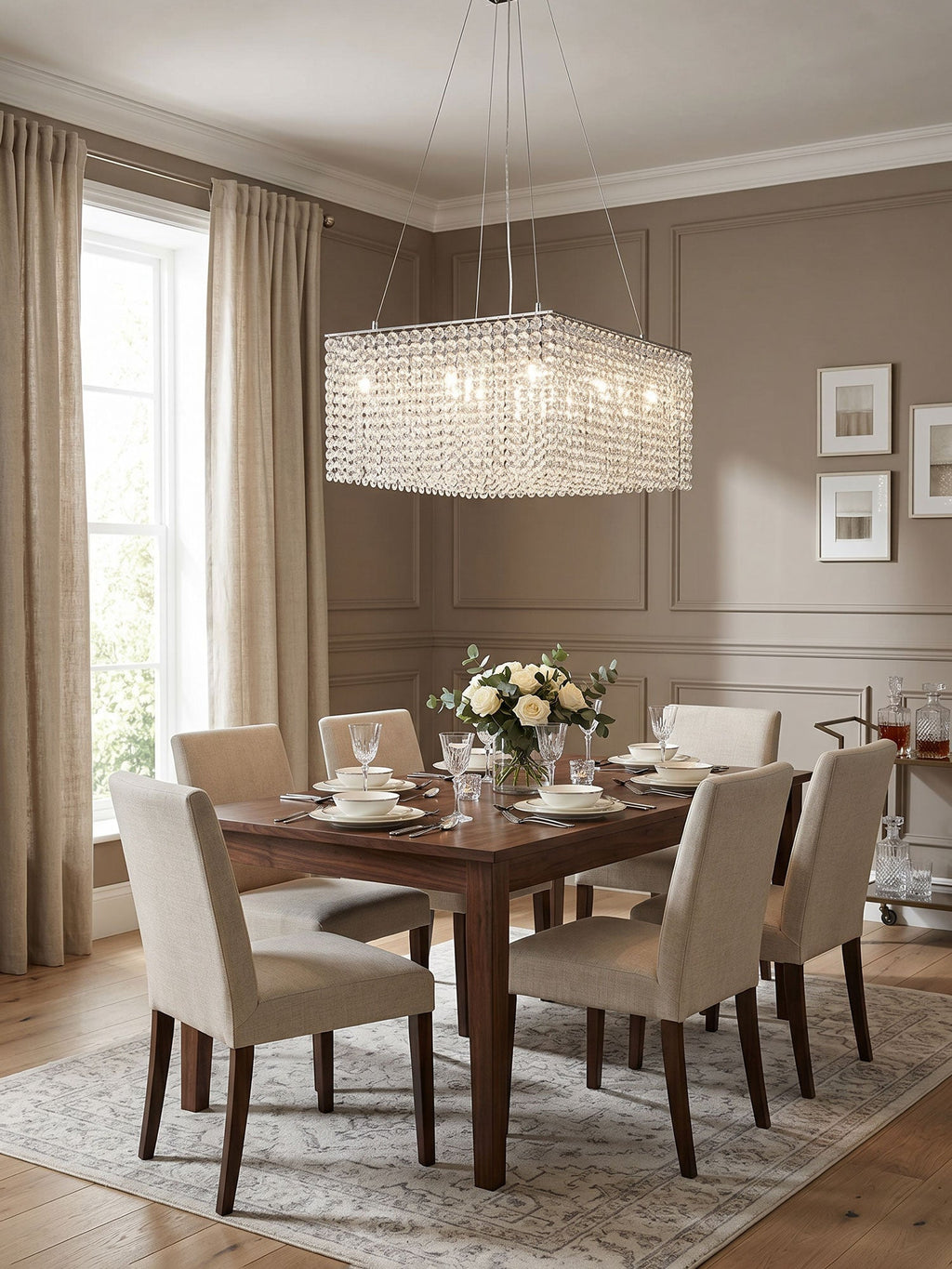 Crystal Frame Chandelier Crystal lighting by Bling Lighting Studio