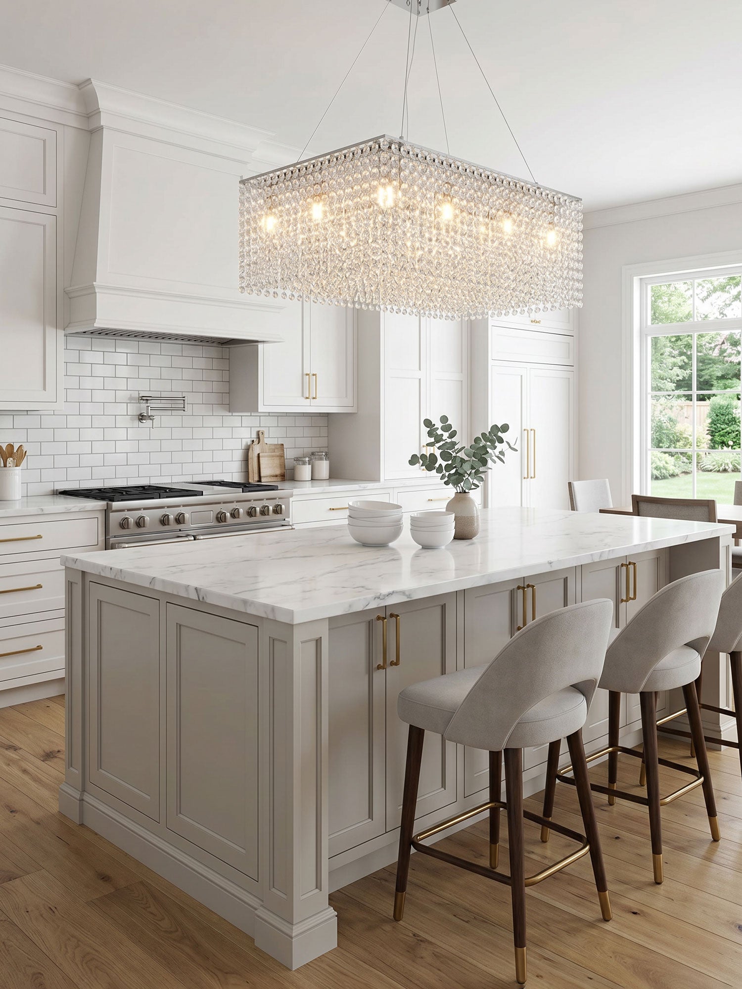 Crystal Frame Chandelier Crystal lighting by Bling Lighting Studio