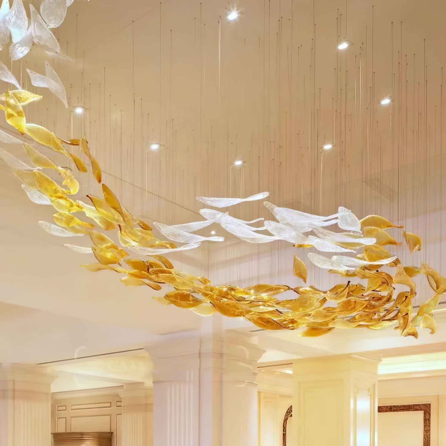 Metallic Artistic Foliage Ceiling Chandelier additional product view