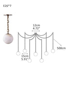 Alabaster Globe Swag Pendants Indoor Lighting with Brass/Black Chain in adjustable