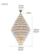 Stairwell Luxury Modern LED High Ceiling Large Alabaster Chandelier by Bling Lighting Studio