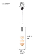 Alabaster Triple Half Spheres Vertical Suspension Lights Lacquered Burnished Brass/Bronze