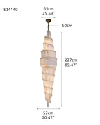 Stairwell Luxury Modern LED High Ceiling Large Alabaster Chandelier by Bling Lighting Studio