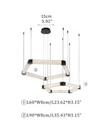 Ring lamps on string suspension in the form of pentagons made of Spanish marble and metal corners