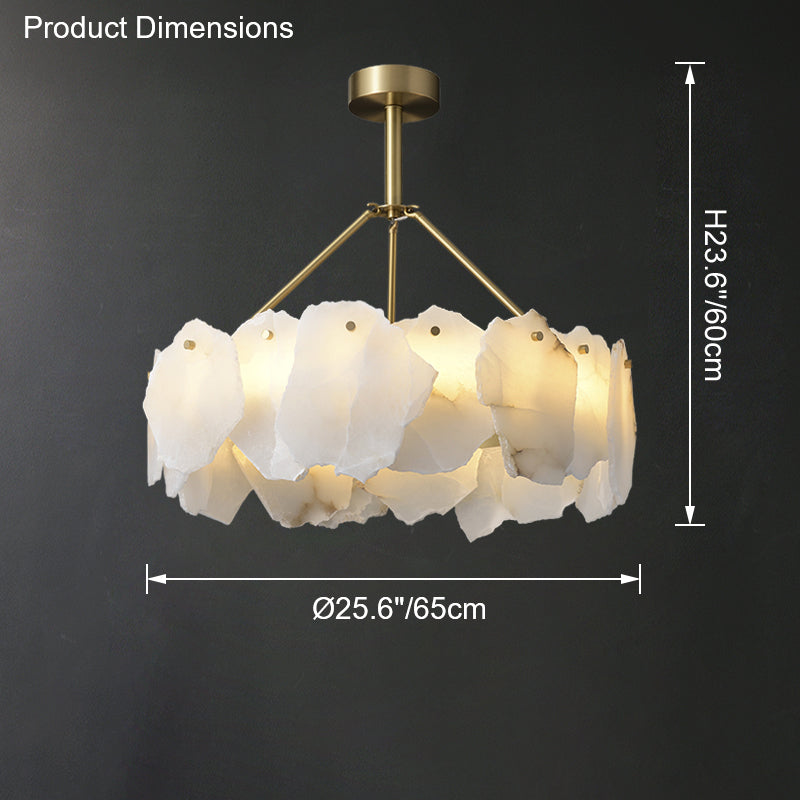 Alabaster Round Chandelier-WM2392a by Bling Lighting Studio