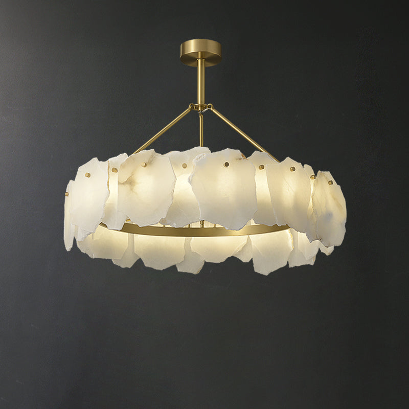 Alabaster Round Chandelier-WM2392a by Bling Lighting Studio